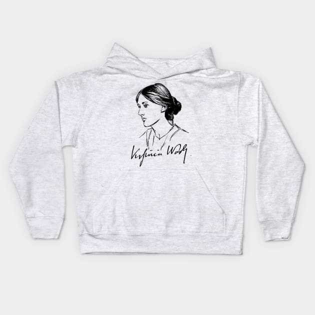 Virginia Woolf Kids Hoodie by ThunderEarring